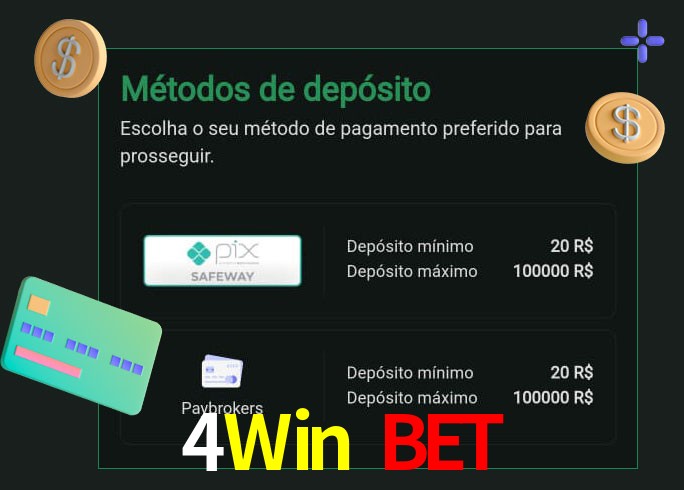 O cassino 4Win Bet oferece uma grande variedade de métodos de pagamento